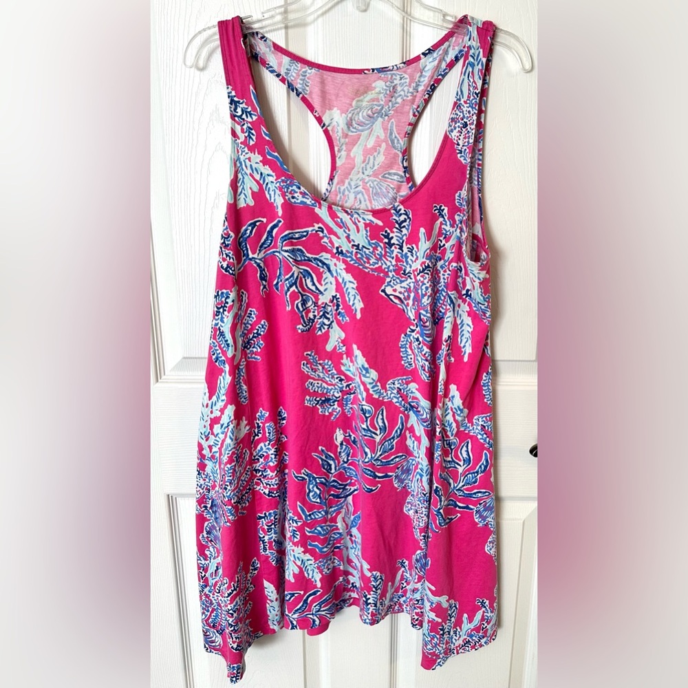 Lilly Pulitzer Pink Coral Tank Mini Dress Size Large